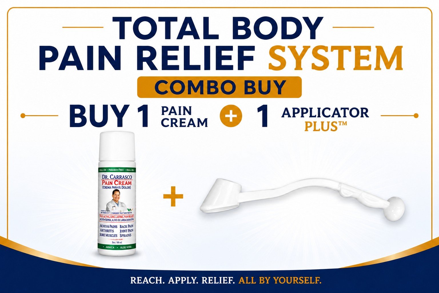 THE PAIN RELIEF APPLICATOR PLUS™ & 1 DR CARRASCO PAIN CREAM