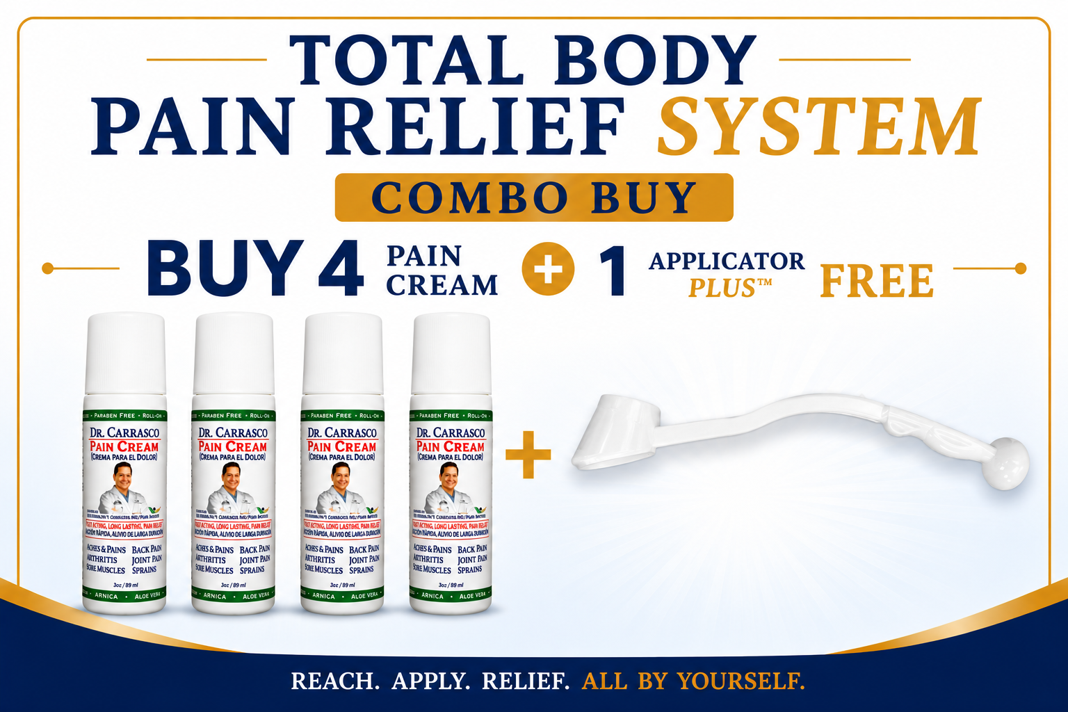 Dr Carrasco Pain Cream X 4 bottles + Applicator PLUS™