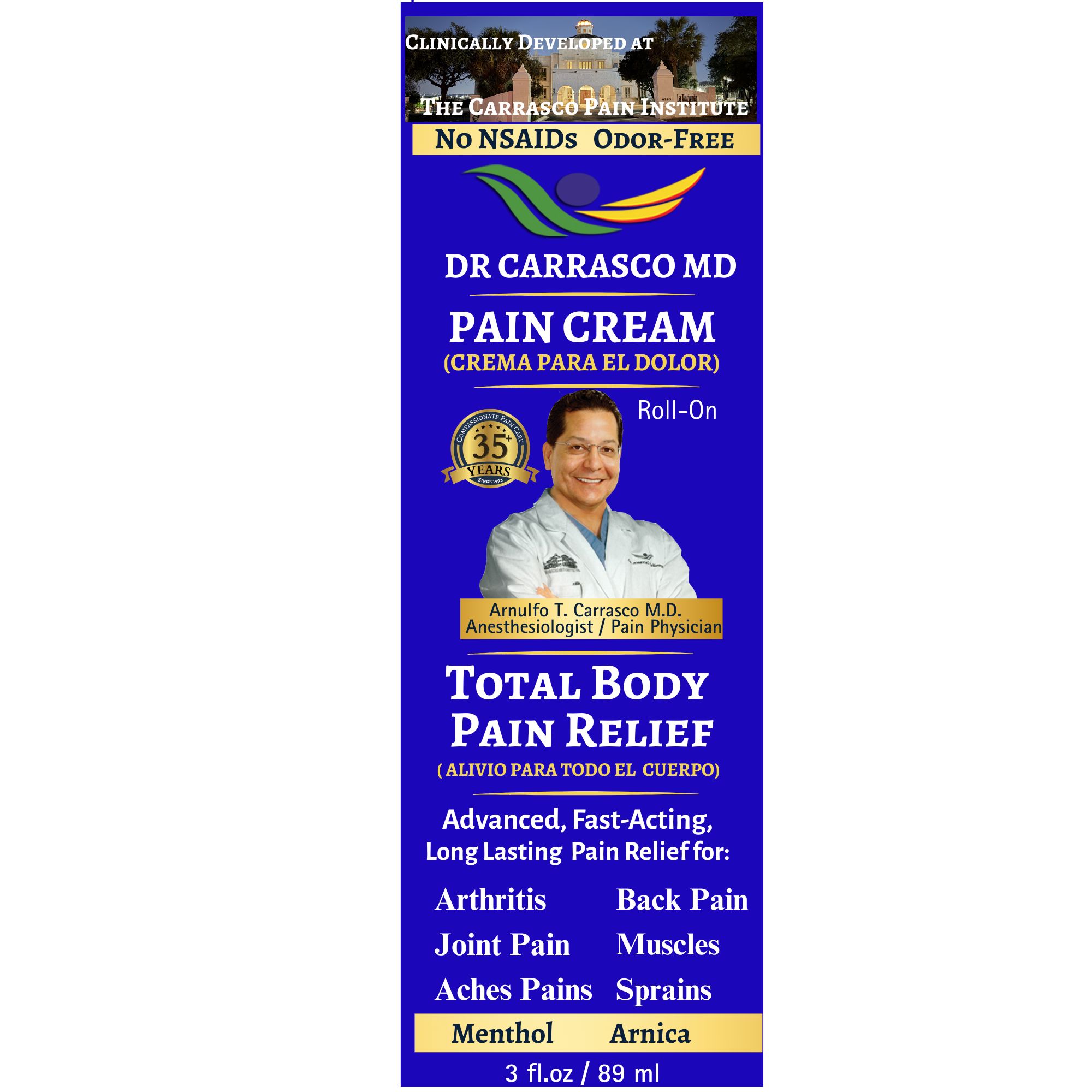 Pain cream box front