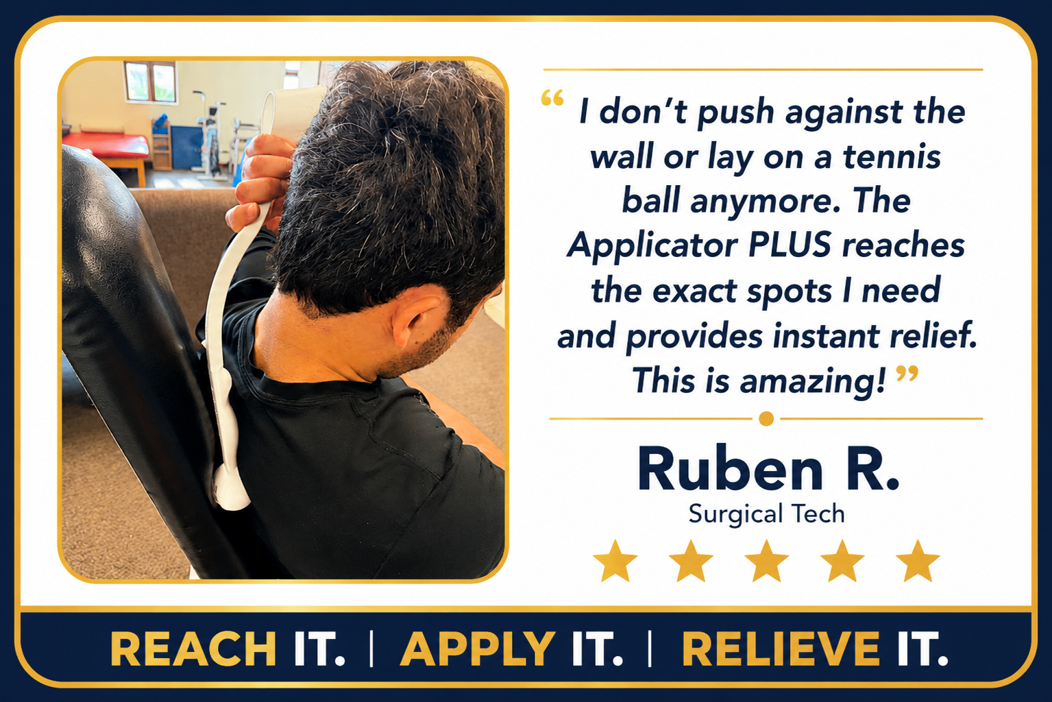 Ruben testimonial for massage ball use