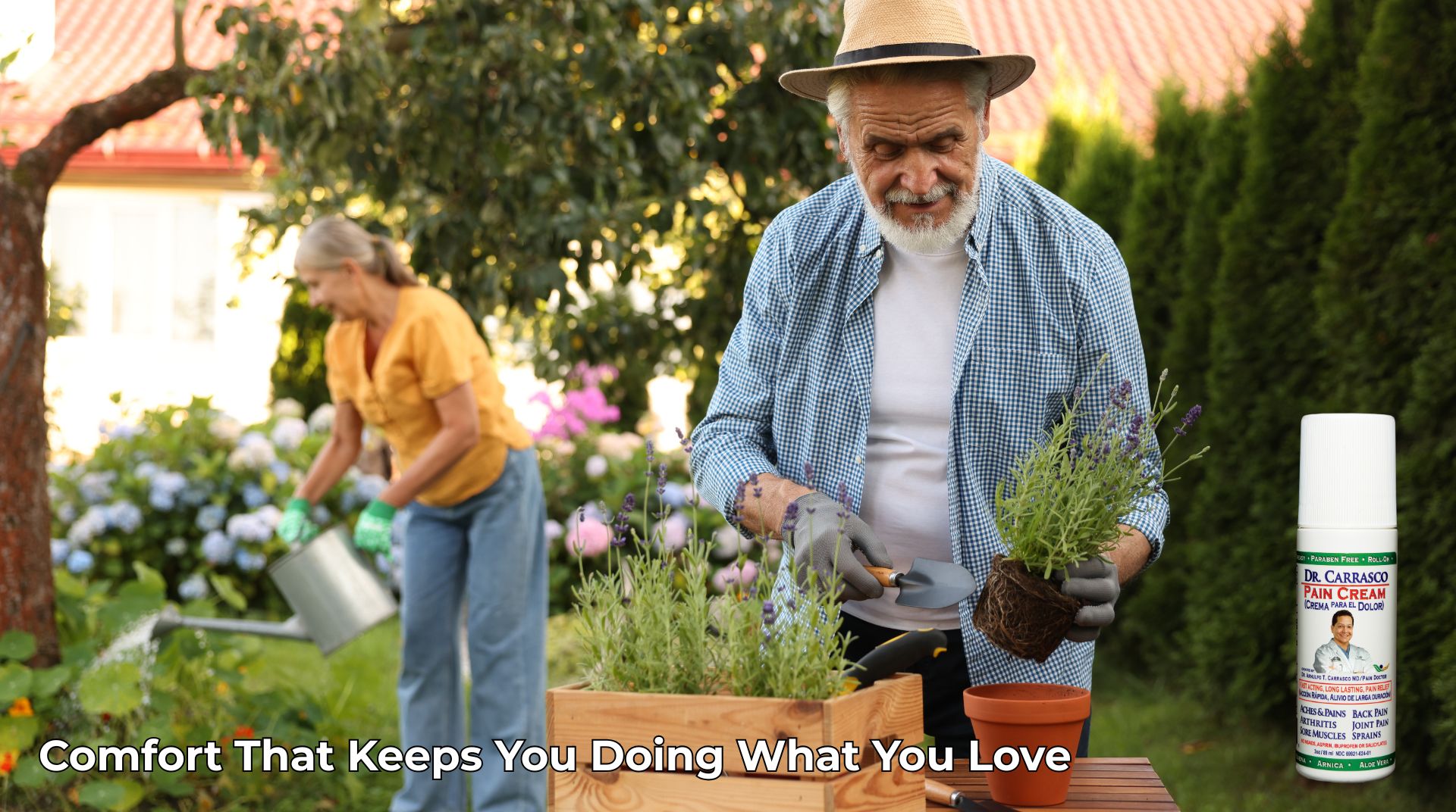 Man and woman in garden