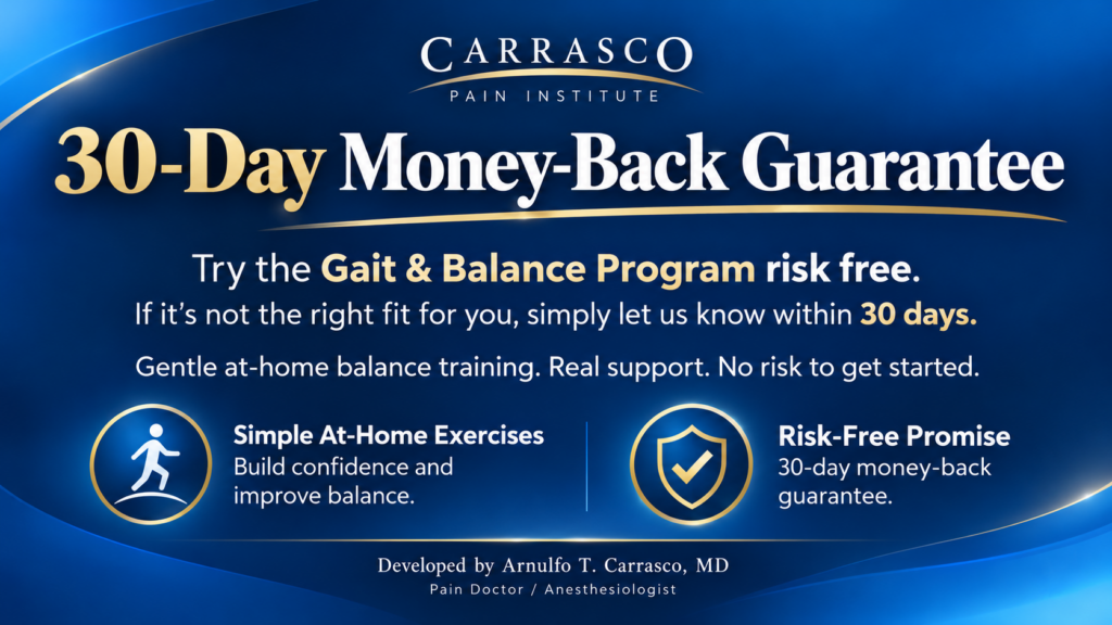 30-Day Money-Back Guarantee: try the Gait & Balance Program risk free